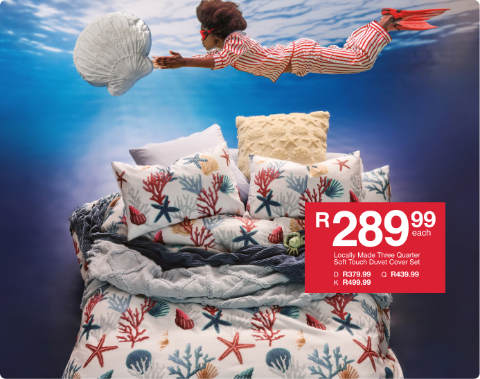 shop ocean escape is a bedroom and coastal cushion colleection created by mr price home online