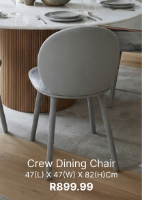 crew dining chair for r899, affordable grey dining chair from r899