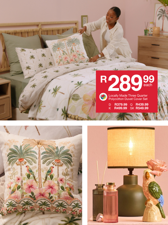 shop tropical trends is a tropical and flroal island escape colleection by mr price home online