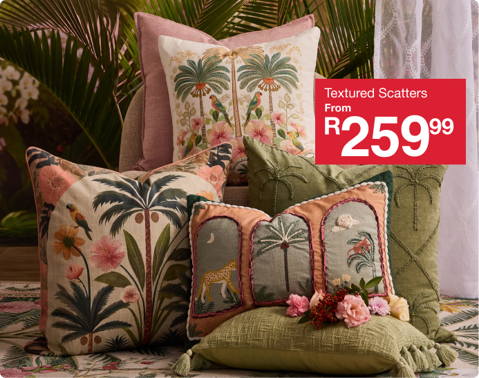 shop lush living is a floral and palm tree inspired colleection by mr price home online