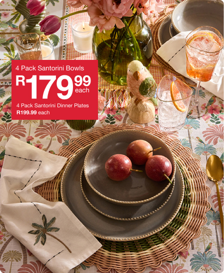 shop tropical gatherings is a floral dining colleection by mr price home online