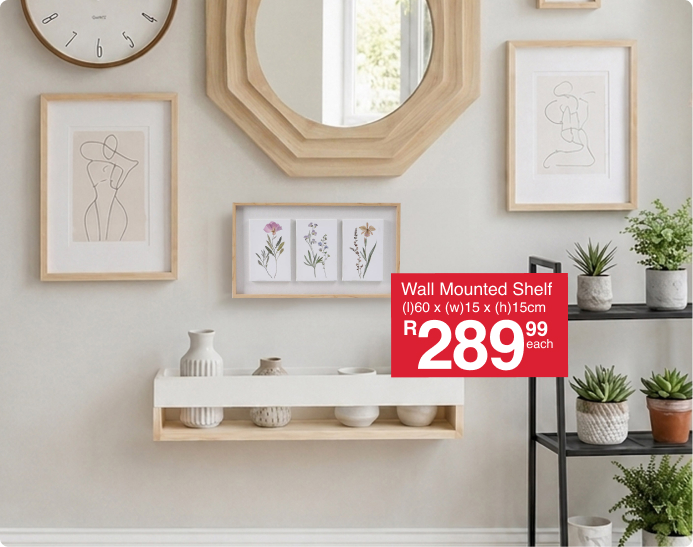 shop the wall edit is a mirros, shelving and wall art collection by mr price home online for outdoor hosting and game day essentials