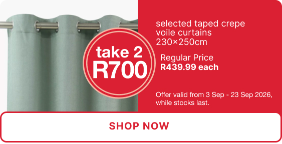 shop a taped crepe voile curtain promotion at mr price home online