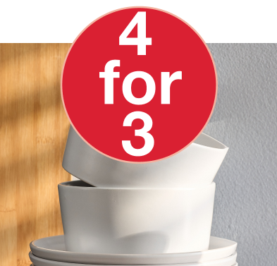 selected stacked dinnerware