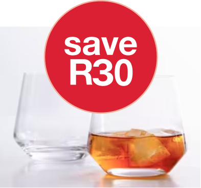 save R30 on selected glassware at Mr Price Home Online
