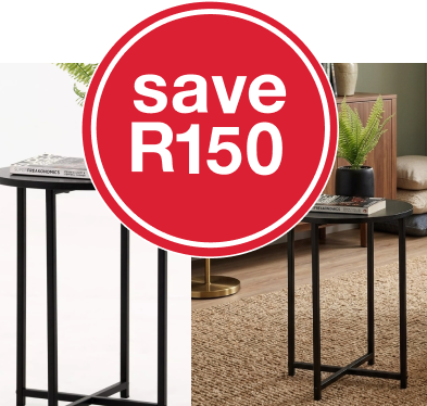 save r150 when you buy 2 selected side tables and butlers trays, shop side tables promotion
