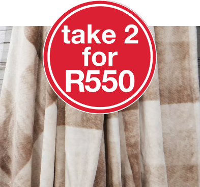 Buy Any 2 Plain And Printed Super Plush 200x220cm or Super Plush Cord Blanket 180x200cm from mr price home online