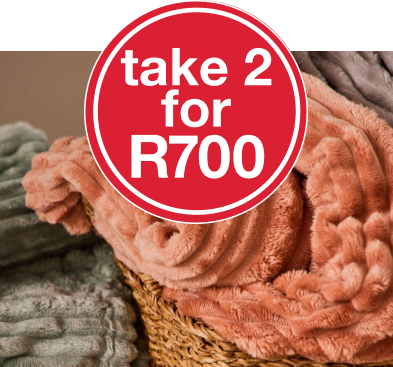 Buy Any 2 Soft Plush Blanket 200x230cm or Super Plush Blanket 250x200cm from mr price home online