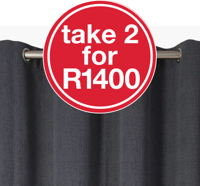 when you buy 2 Jacquard Henesy blockout curtains 230x218cm promo