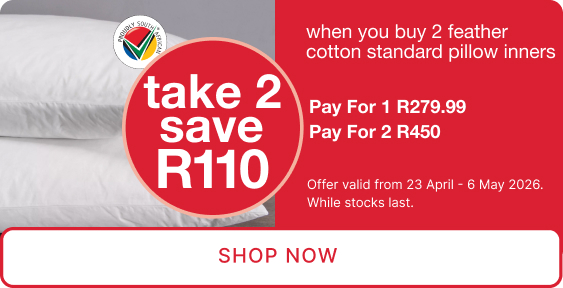 when you buy any 2 standard ball fibre pillows