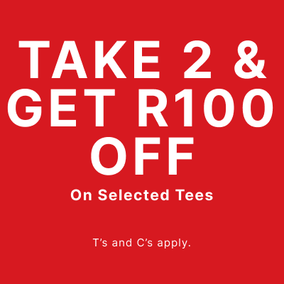 take 2 get R100 off selected tees