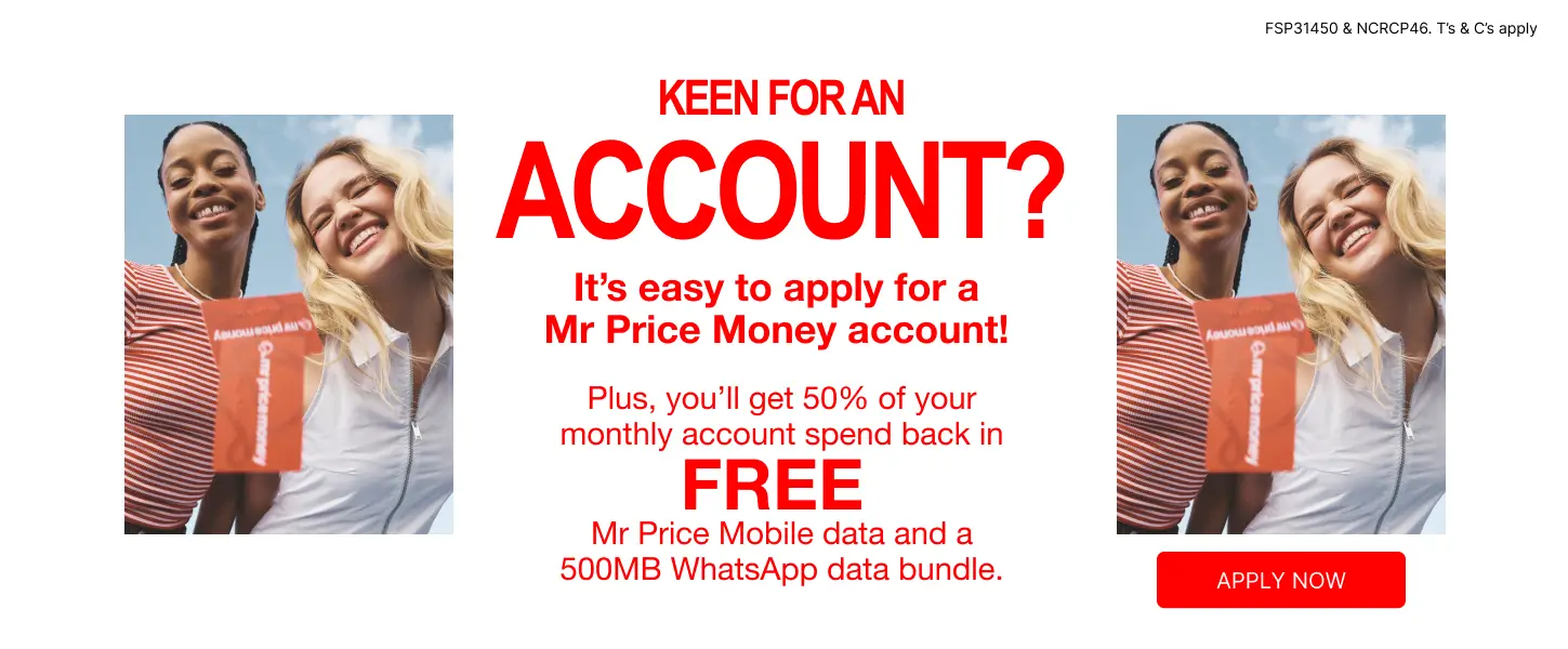 Apply for a Mr Price Money Account