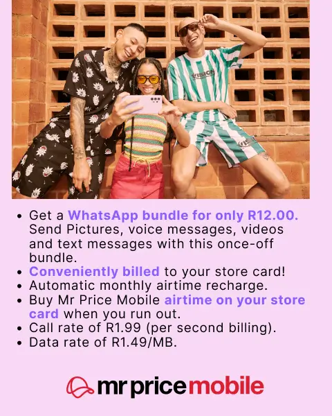 Mr Price Sim Top Up Airtime and Data Prices